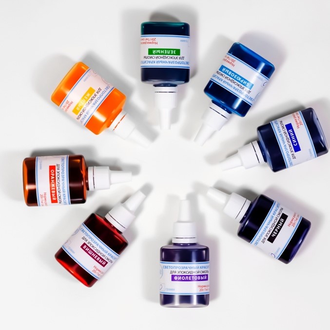 

Комплект из 8 жидких красителей, синий, бирюзовый, желтый, черный, фиолетовый, вишневый, оранжевый, зеленый - 152557