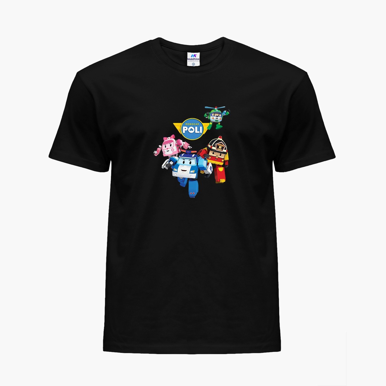 

Детская футболка Робокар Поли (Robocar Poli) (25186-1618) 158-164 см Хлопок Черный