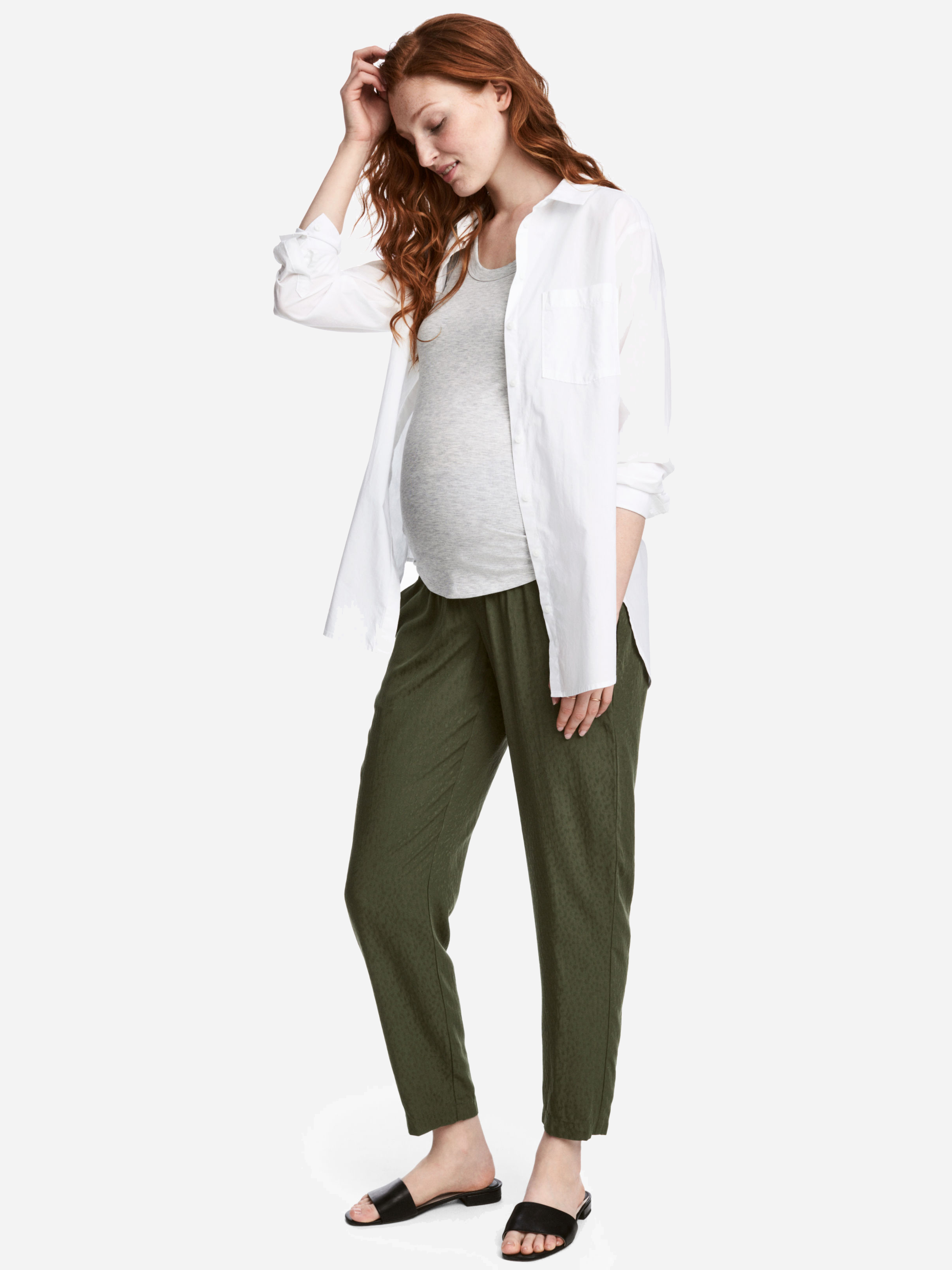 

Брюки для беременных H&M 5414726-ACXO 42 Темно-зеленые