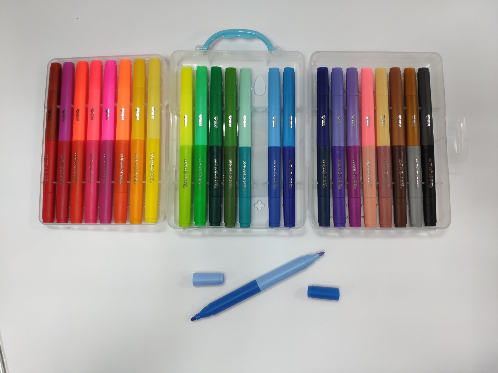 

Разноцветные двусторонние фломастеры AIHAO Twin Watercolor Pens 24 шт