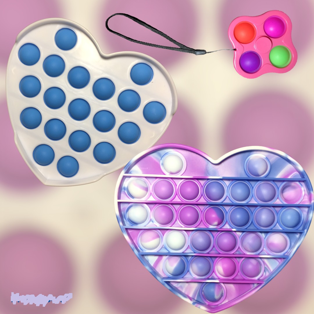 

Игрушки Антистресс Push POP It Поп Ит Сердечко + Бубл Dubble toy + подарок Simple Dimple Спинер симпл димпл