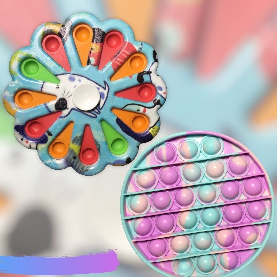 

Игрушки Антистресс Сенсорный Поп ит pop it Круг + Simple Dimple симпл димпл Цветок 15 см Спинер