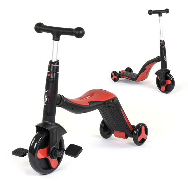 

Самокат беговел велосипед Scooter 3в1 трансформер от 3 - 8 лет, красный