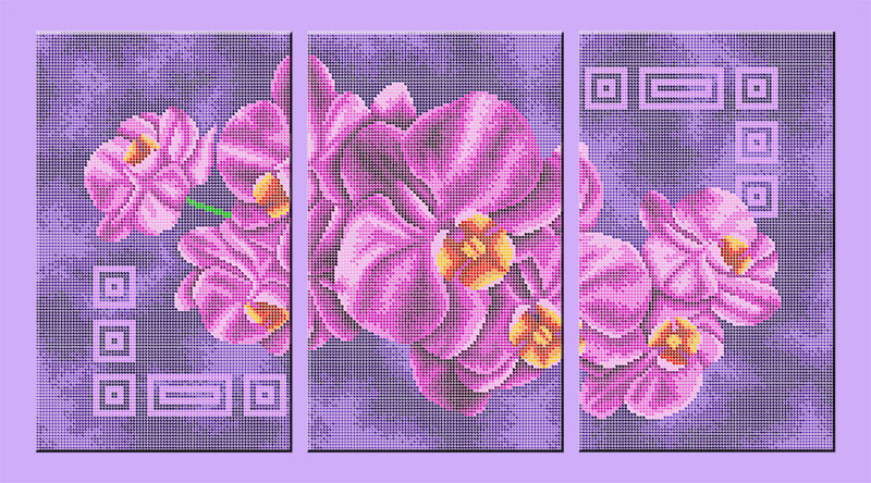 

Набор для вышивки бисером Фурор Рукоделия Сиреневые орхидеи триптих (МКп-006-Н)