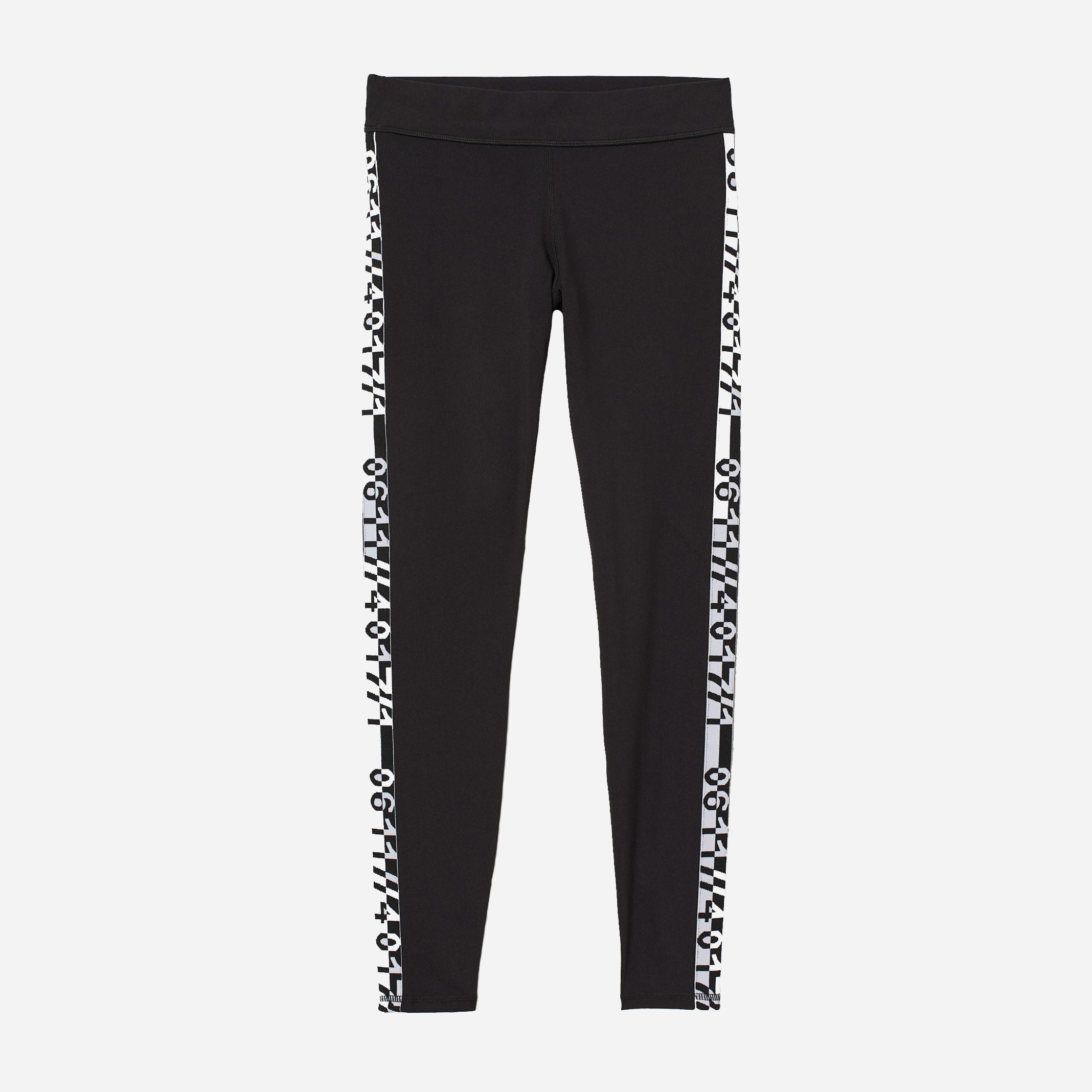 

Спортивные леггинсы H&M 7226819-AAMY M Черные с белым