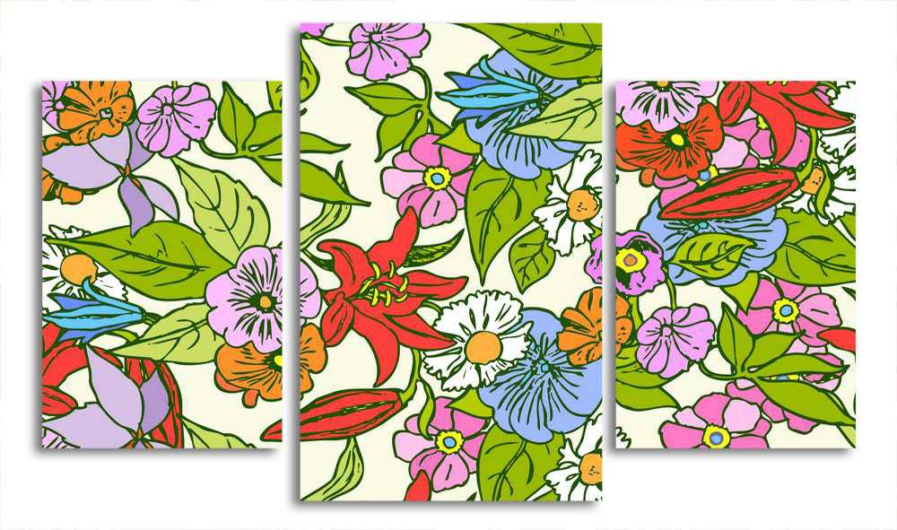 

Модульная картина LaPrint Полевые цветы 200x117 см