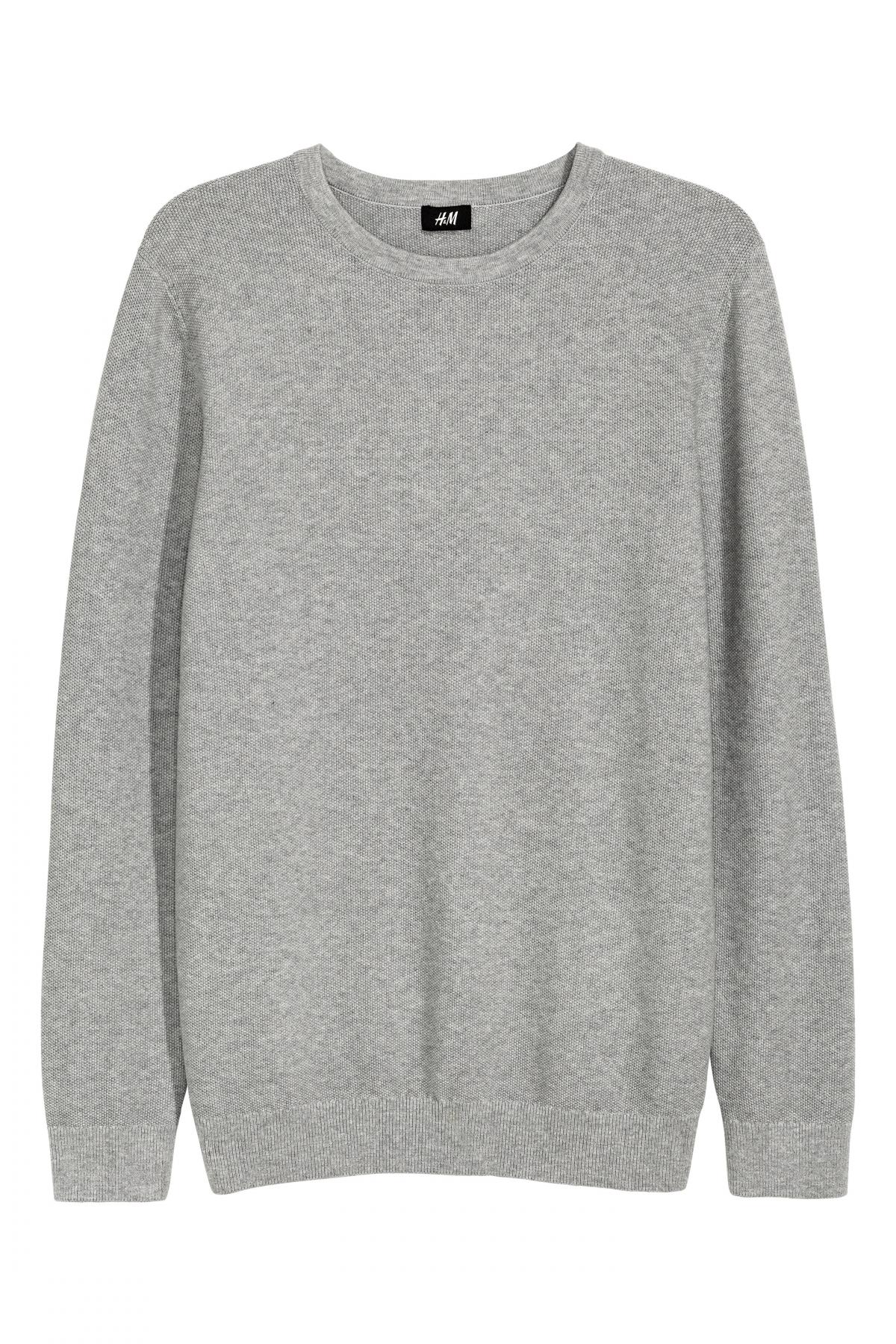 

Хлопковый джемпер H&M  Серый, Хлопковый джемпер H&M s Серый