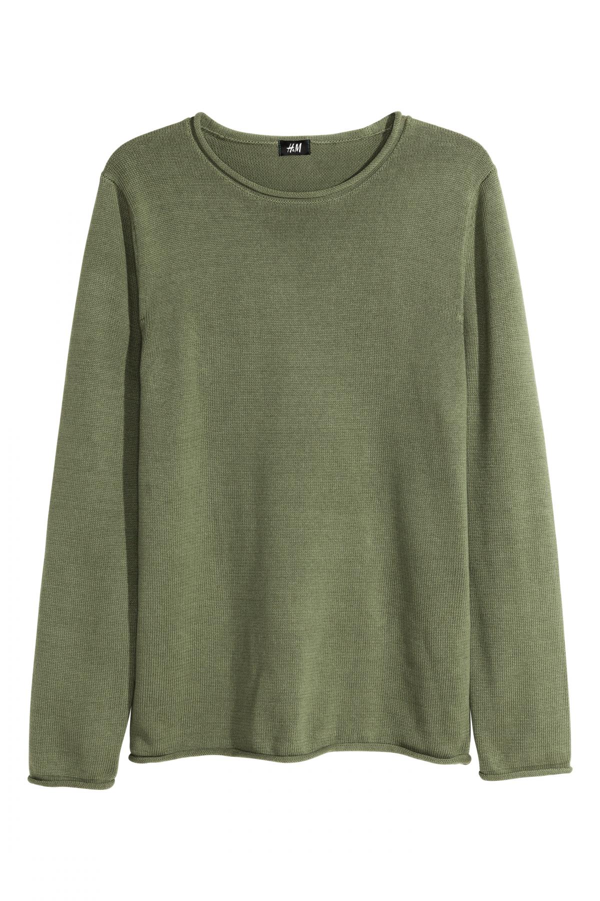 

Хлопковый джемпер H&M  Хаки, Хлопковый джемпер H&M xl Хаки