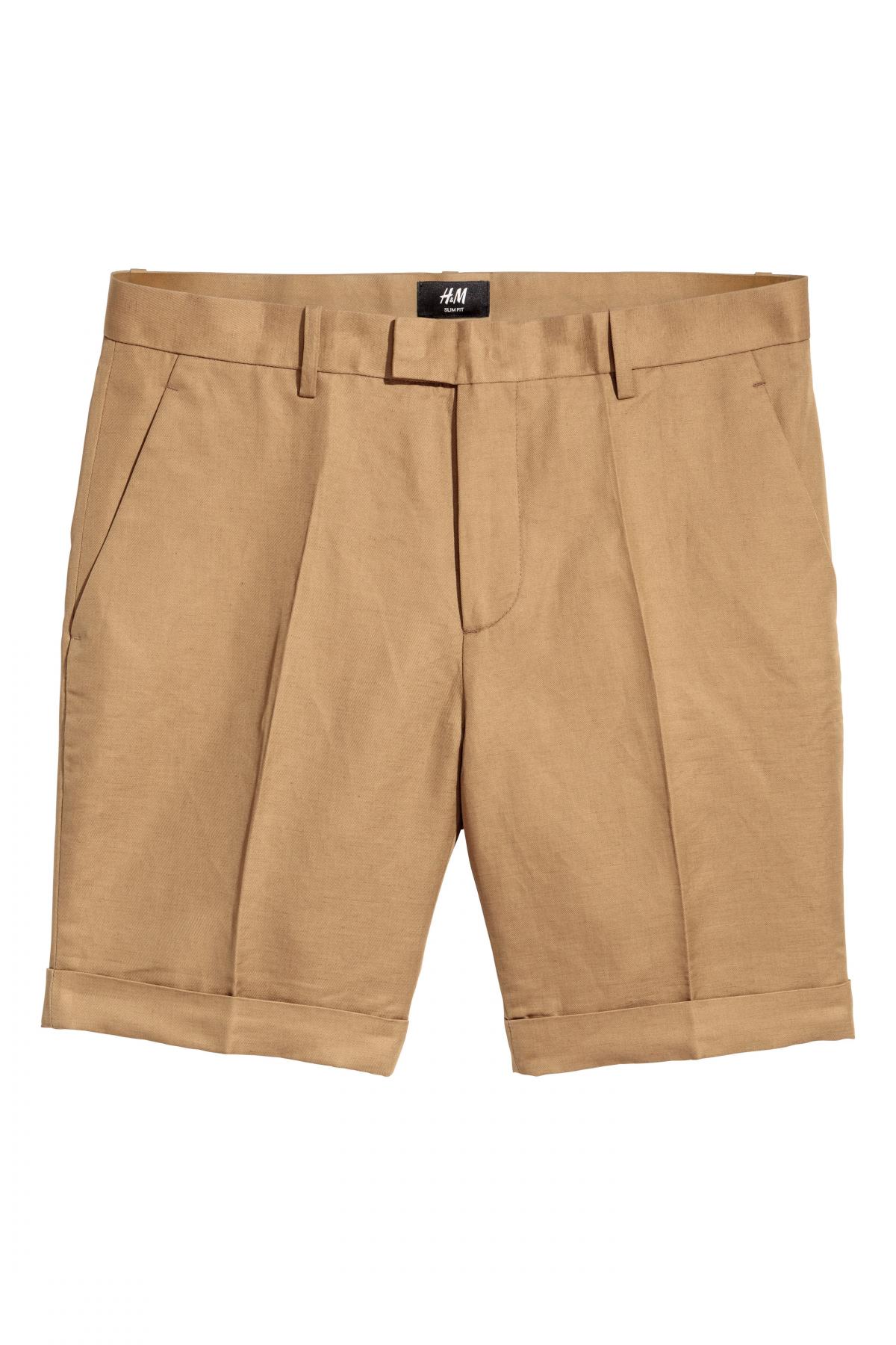 

Шорты-чиносы из смесового льна H&M 50 Коричневые