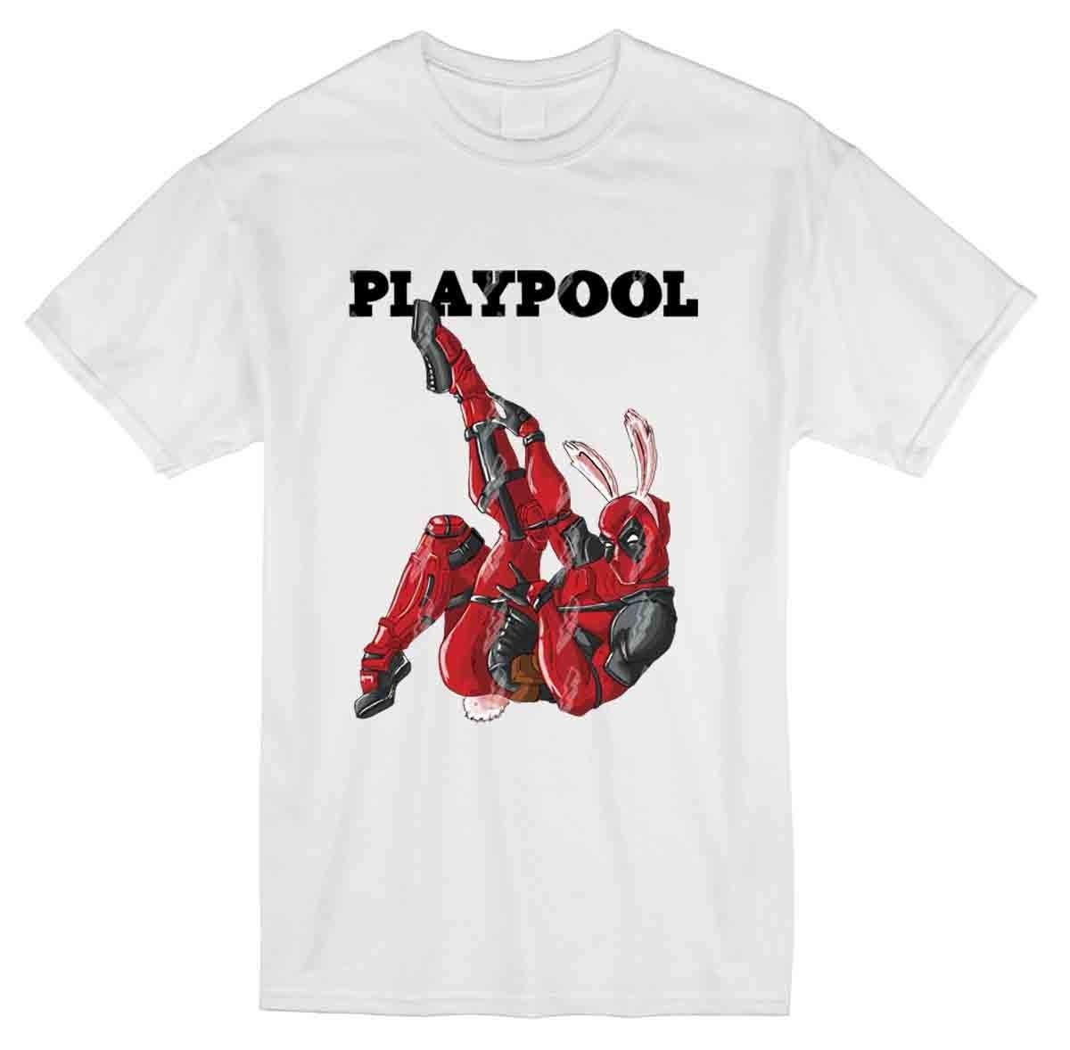 

​Футболка мужская с принтом "Комикс Дэдпул Плейпул*Comics Deadpool Playpool" белая  TM WallZoo, ​Футболка мужская с принтом "Комикс Дэдпул Плейпул*Comics Deadpool Playpool" белая S TM WallZoo