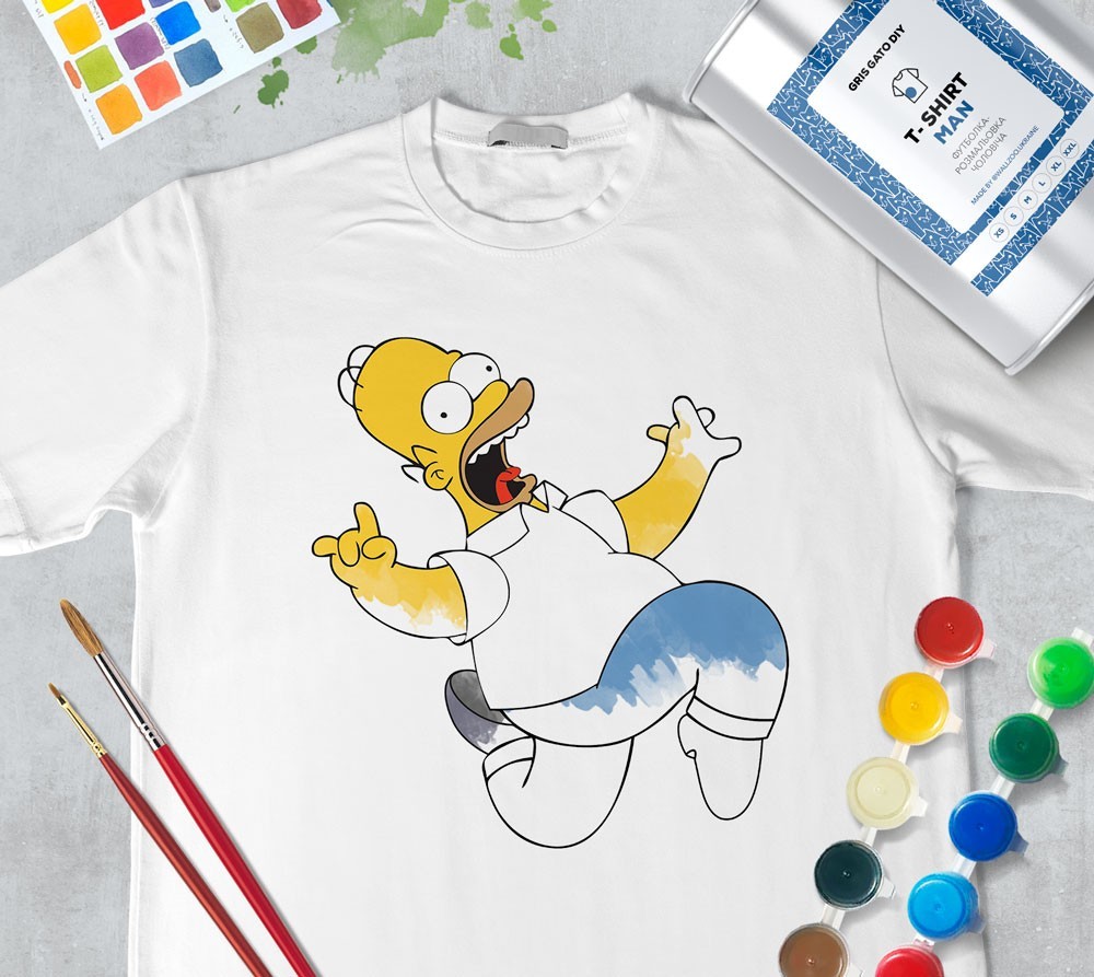

Футболка раскраска для мужчин "Гомер Симпсон" Homer Simpson" (+ краски) WallZoo белая, Футболка раскраска для мужчин "Гомер Симпсон" Homer Simpson" (+ краски) WallZoo белая m