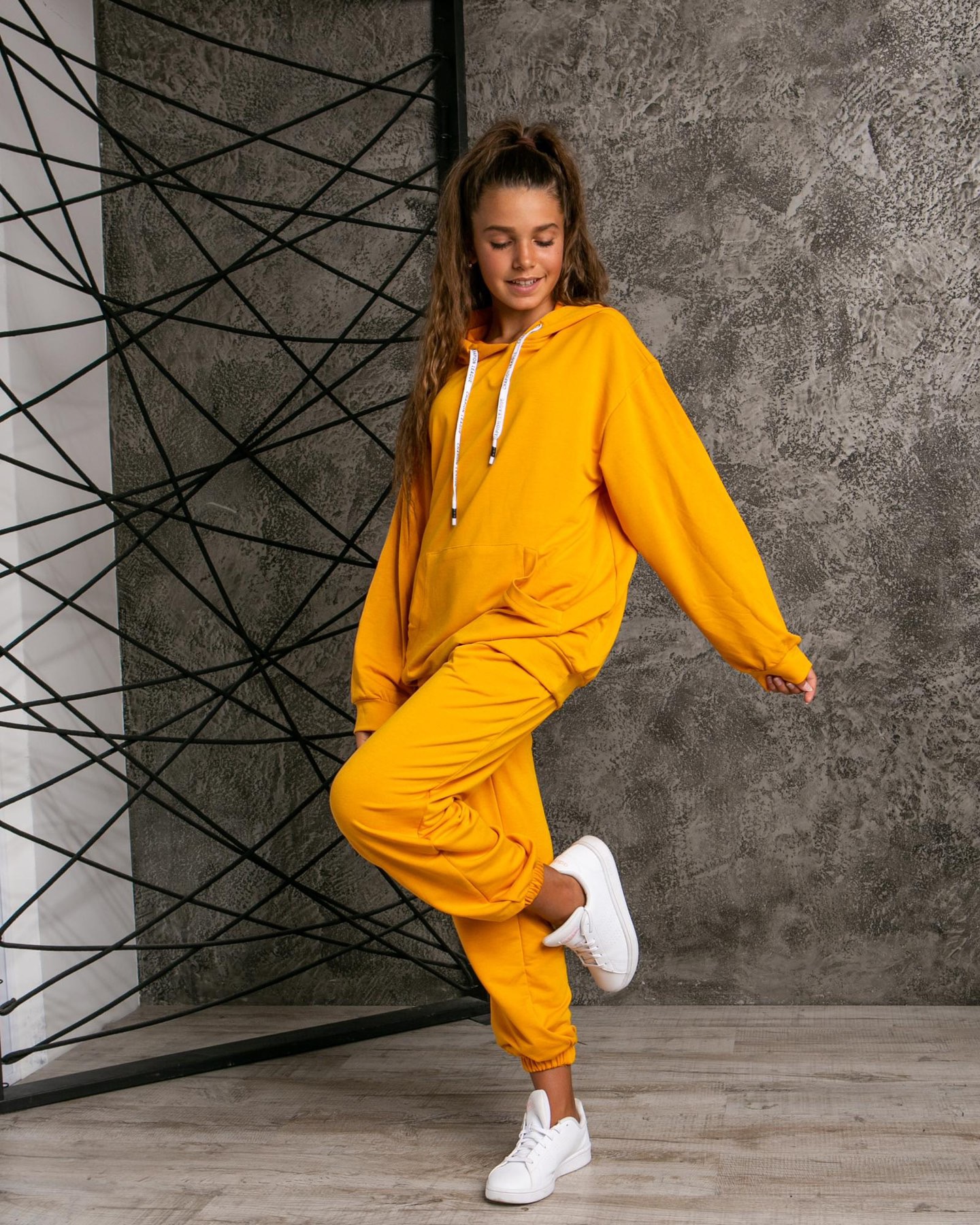 

Костюм двухнитка для девочек, Артикул: DS2034-горчица (140 СМ)