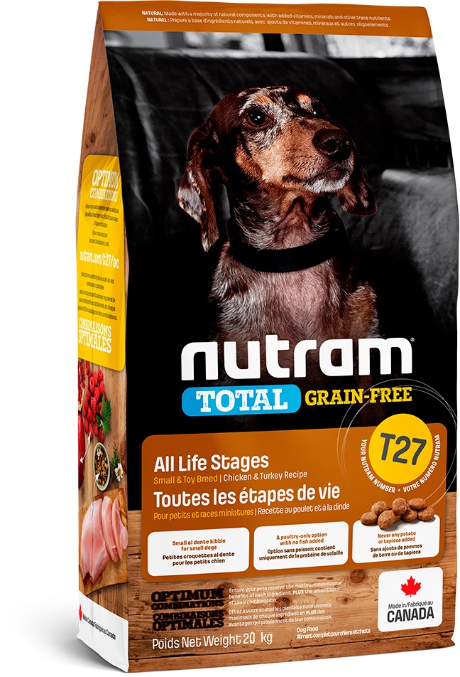 

Сухой корм Nutram T27 Total Grain-Free Turkey Chicken Small Breed Dog 20 кг