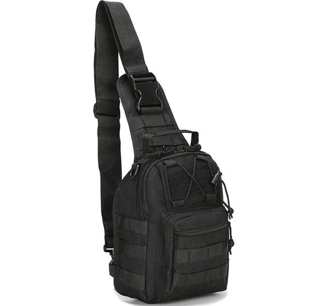 

Тактический однолямочный рюкзак, городская военная сумка Tactical на 6 л Black (093-black)