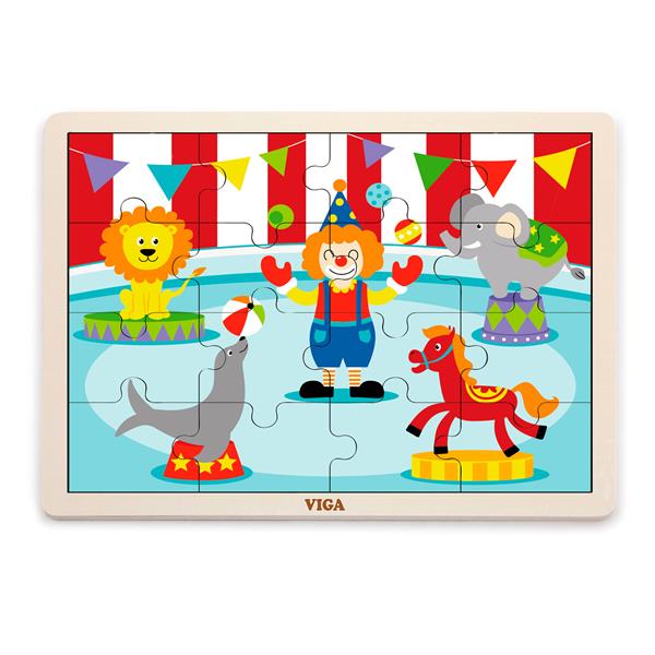 

Деревянный пазл Viga Toys Цирк, 16 элементов