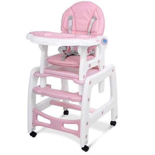 

Стульчик для кормления BAMBI M 1563-8-1 розовый трансформер, качалка
