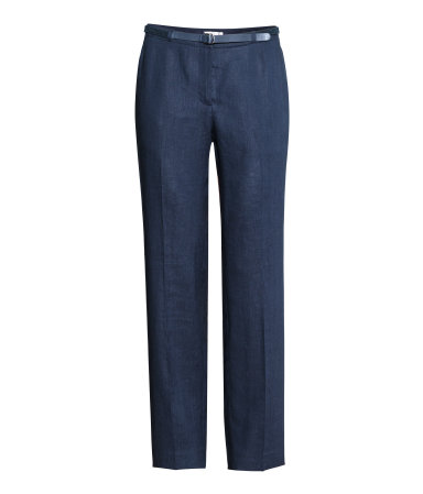 

Штани H&M льняні 38 синій 49-2877