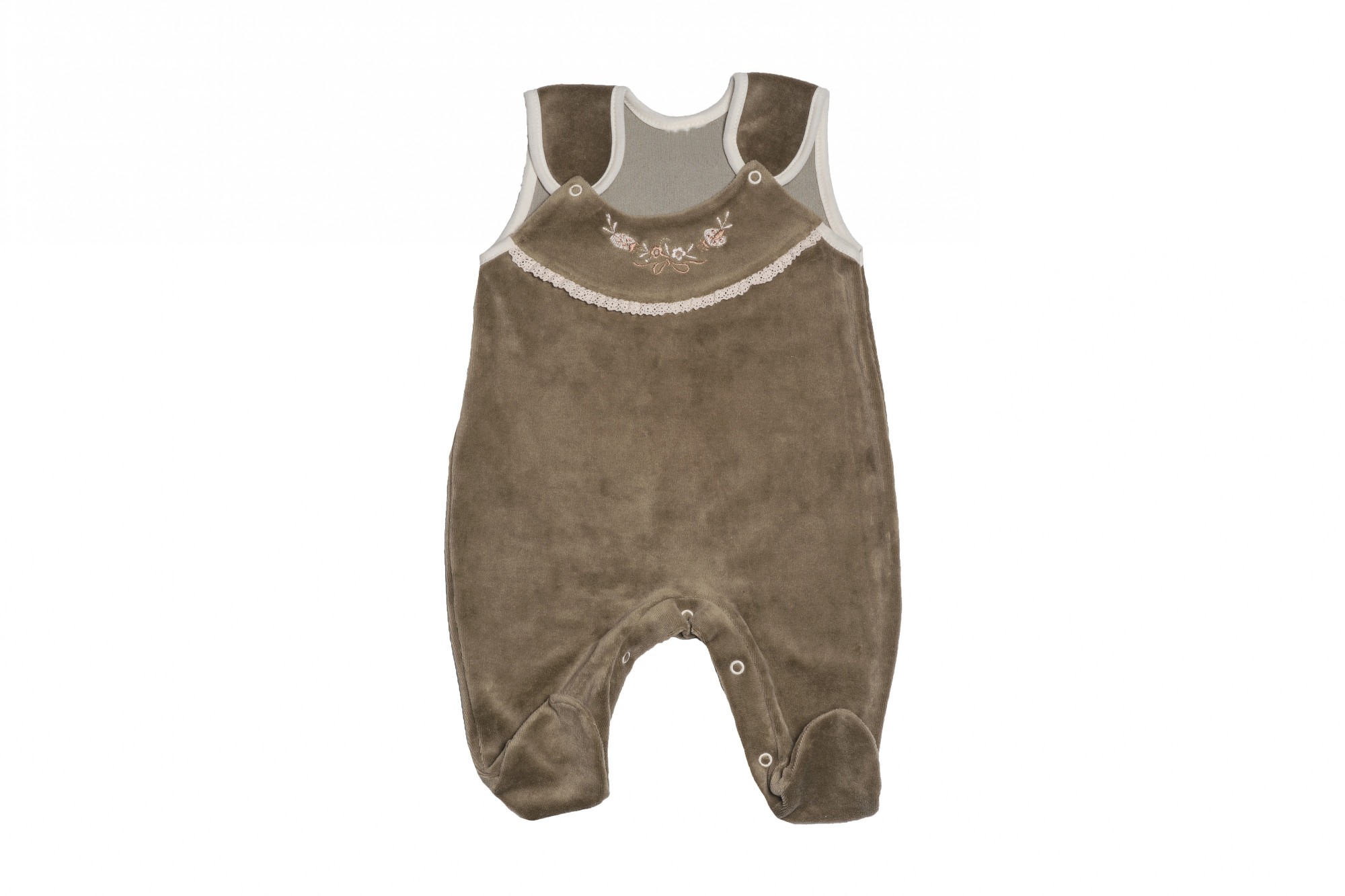 

Ползунки велюровые на бретелях Migliori Baby 74 см Оливковый 5507