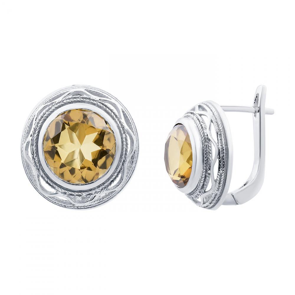 

Серьги из серебра с кварцем 146635