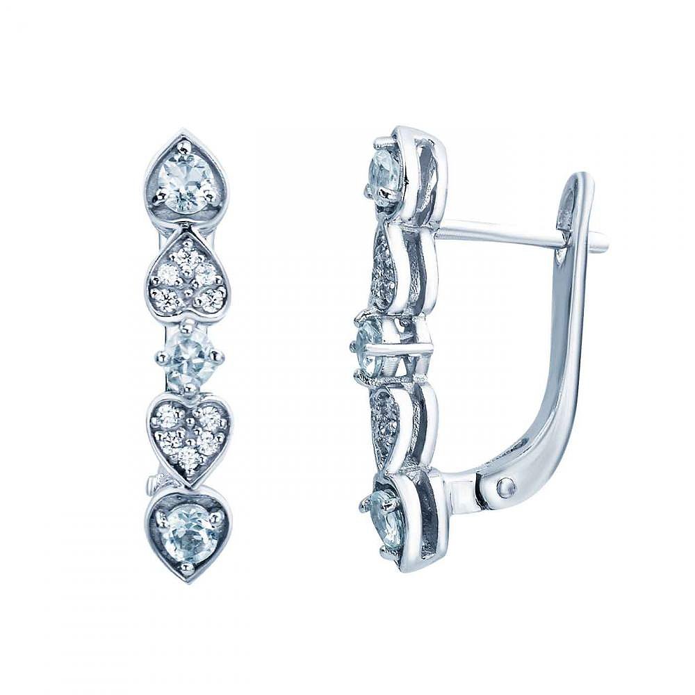 

Серьги из серебра с топазами и куб. циркониями 872925
