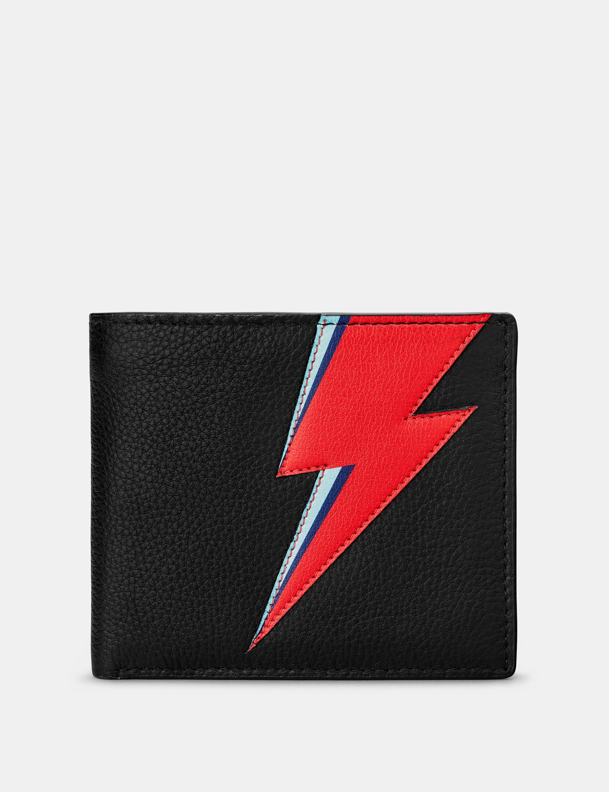

Чорний шкіряний гаманець Lightning Bolt