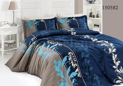 

Комплект постельного белья Selena Бязь Light Триада Blue двуспальный 150582