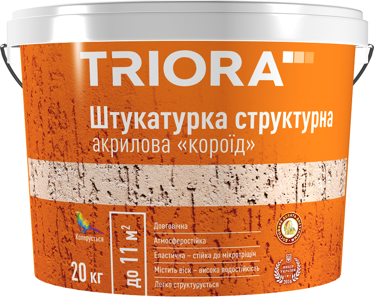 

Штукатурка структурная акриловая TRIORA "короед" 1-1.5 мм 20 кг (4823048020276)