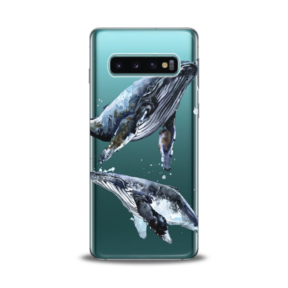 Чехол силиконовый для Samsung (Красивые киты) Galaxy S10+ Plus самсунг ...
