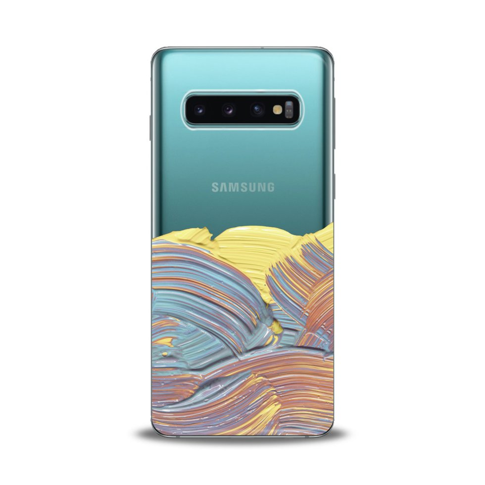 Чехол силиконовый для Samsung (Цветная абстракция, гуашь) Galaxy S10e ...