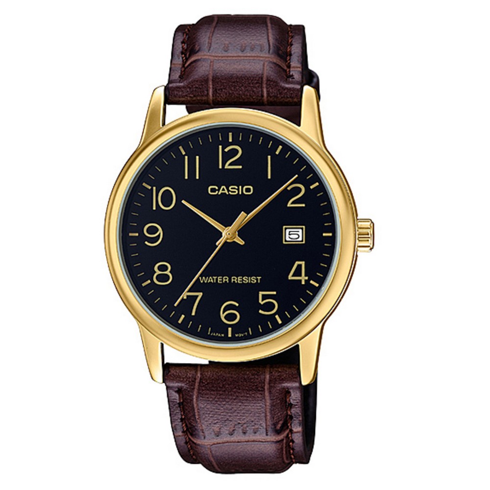 

Мужские кварцевые часы Casio Brown наручные классические на кожаном ремешке + коробка (1006-1869)