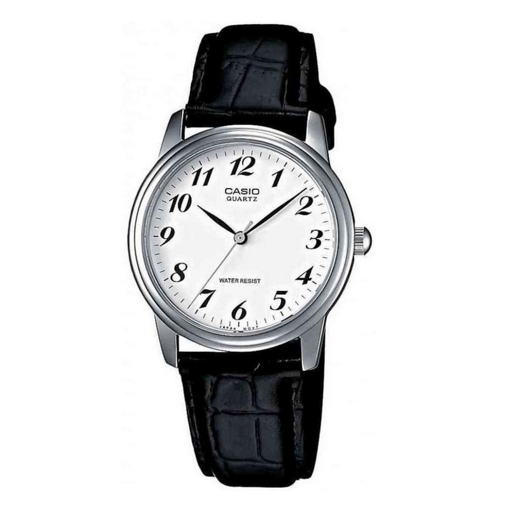 

Мужские кварцевые часы Casio Silver наручные классические на кожаном ремешке + коробка (1006-1864)