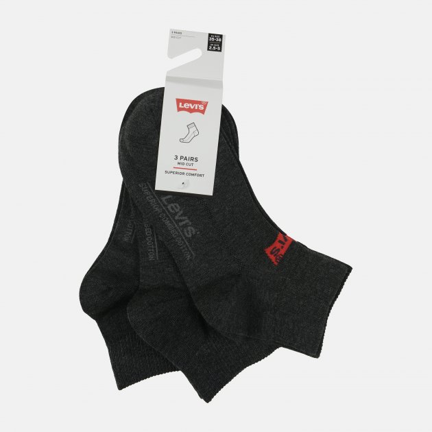 

Набор носков Levi's 903051001-267 43-46 3 пары Темно-серый