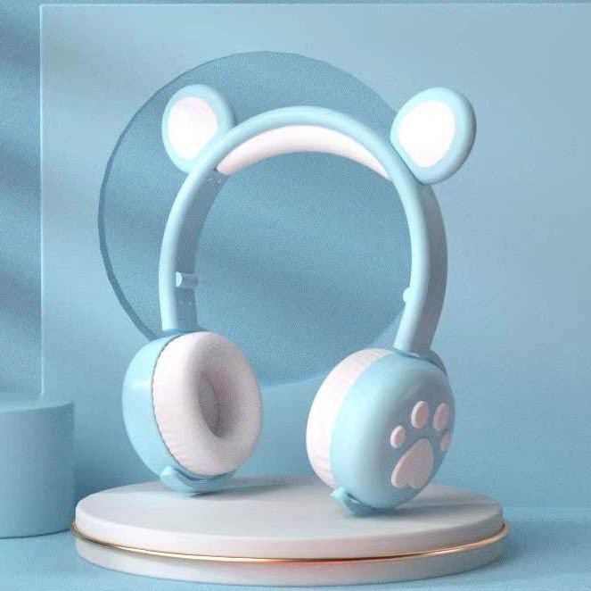 

Беспроводные наушники CAT-ВК5 с ушками, подсветкой, микрофоном Light Blue