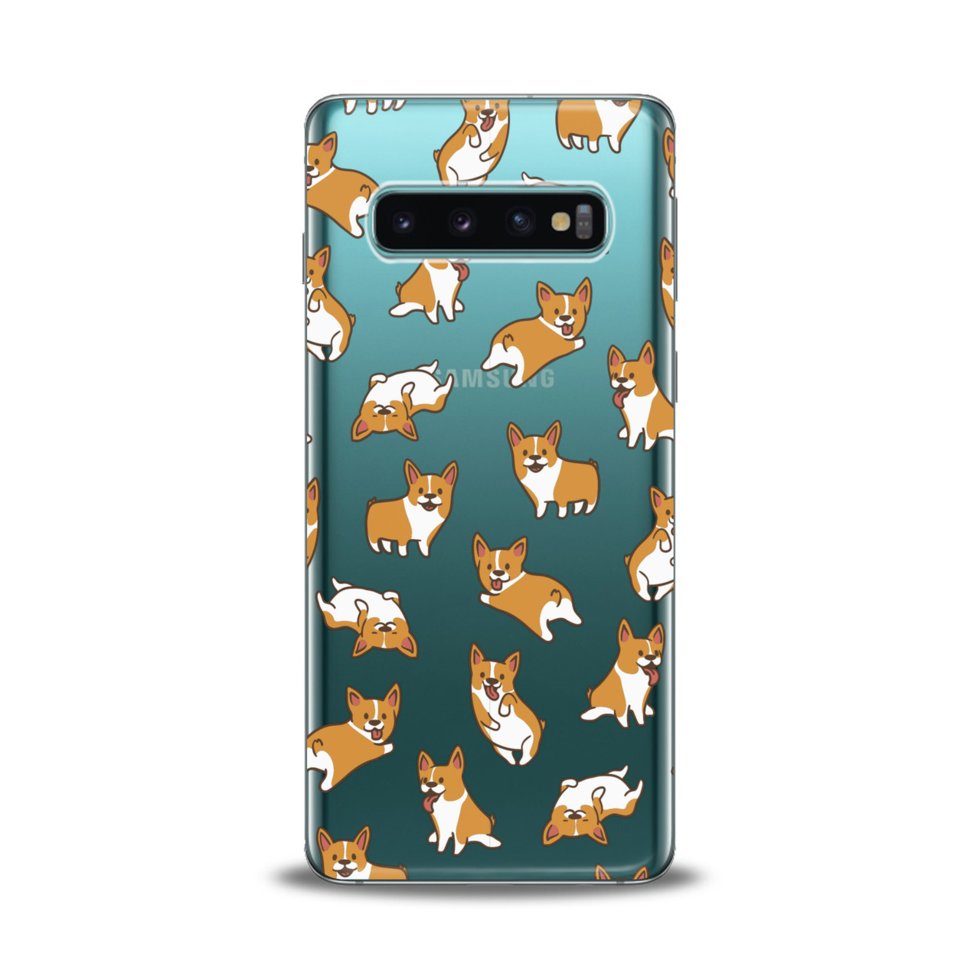 Чехол силиконовый для Samsung (Смешная корги) Galaxy S10+ Plus самсунг ...