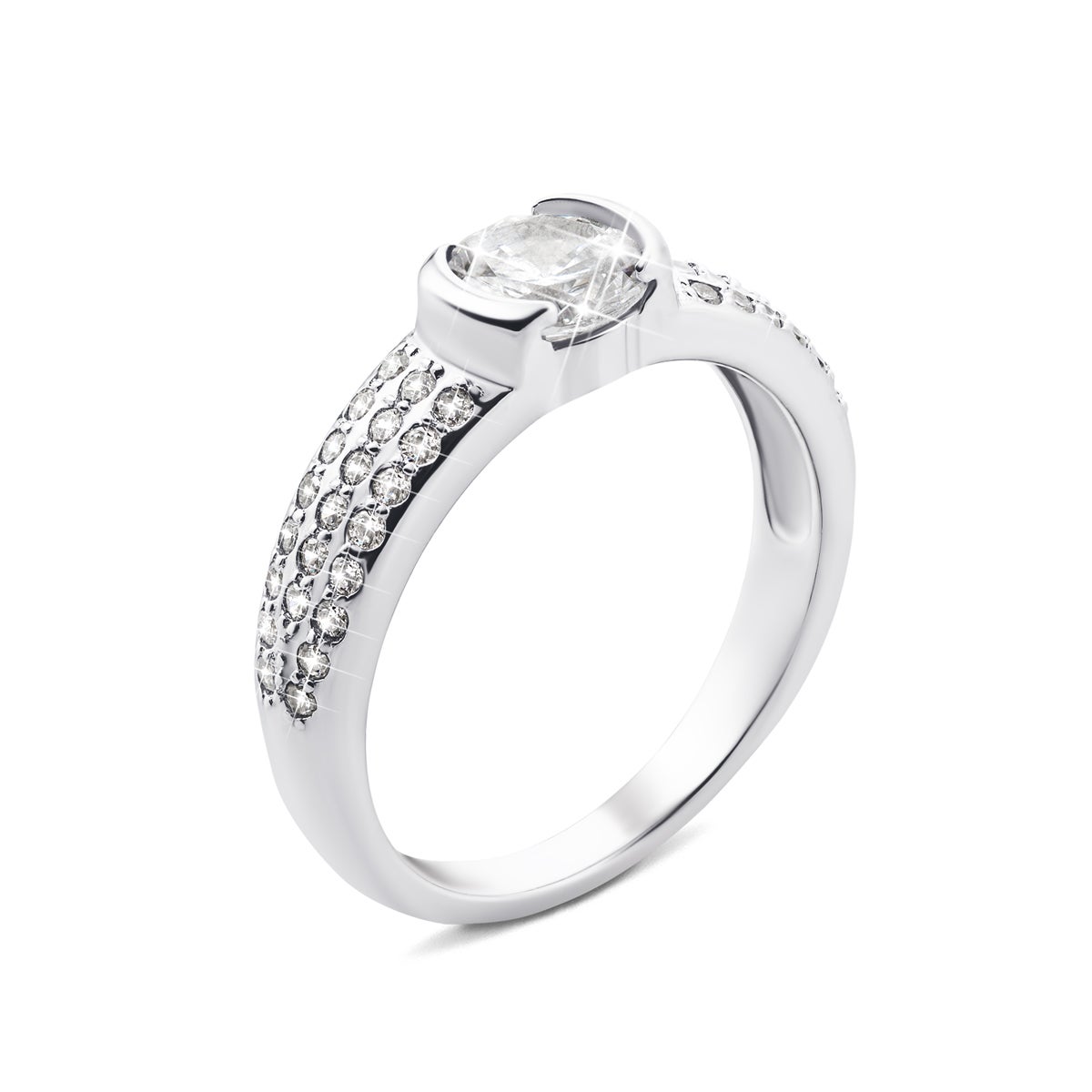 

Серебряное кольцо с фианитами 17.5 размер PSS1059R