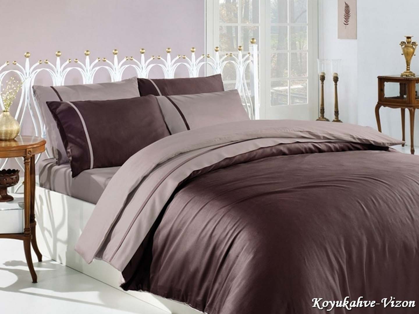 

Постельное белье Cotton Satin 200 х 220 см Duet Style Chocolate-Mink First Choice k-1940-13