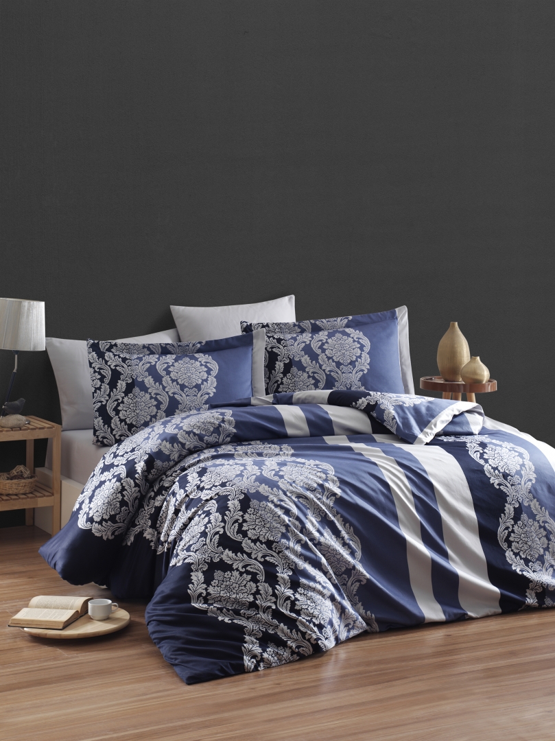 

Постельное белье Cotton Satin 160 х 220 см Kavin Lacivert First Choice k-31072