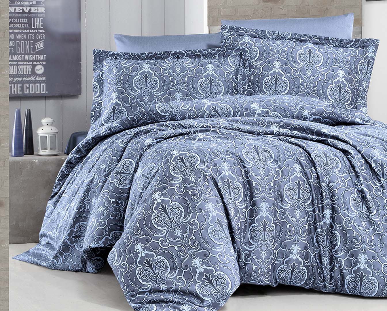 

Постельное белье Cotton Satin 200 х 220 см Delmor Indigo First Choice k-1940-34