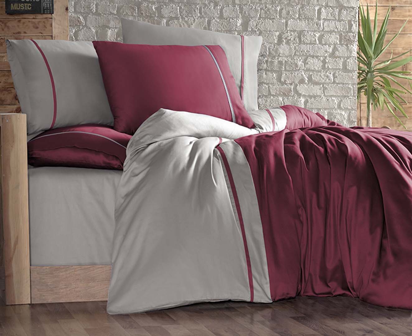 

Постельное белье Cotton Satin 200 х 220 см Duet Style Red-Beige First Choice k-1940-20
