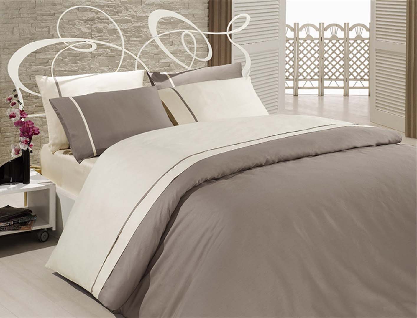 

Постельное белье Cotton Satin 200 х 220 см Duet Style Mink-Cream First Choice k-1940-22