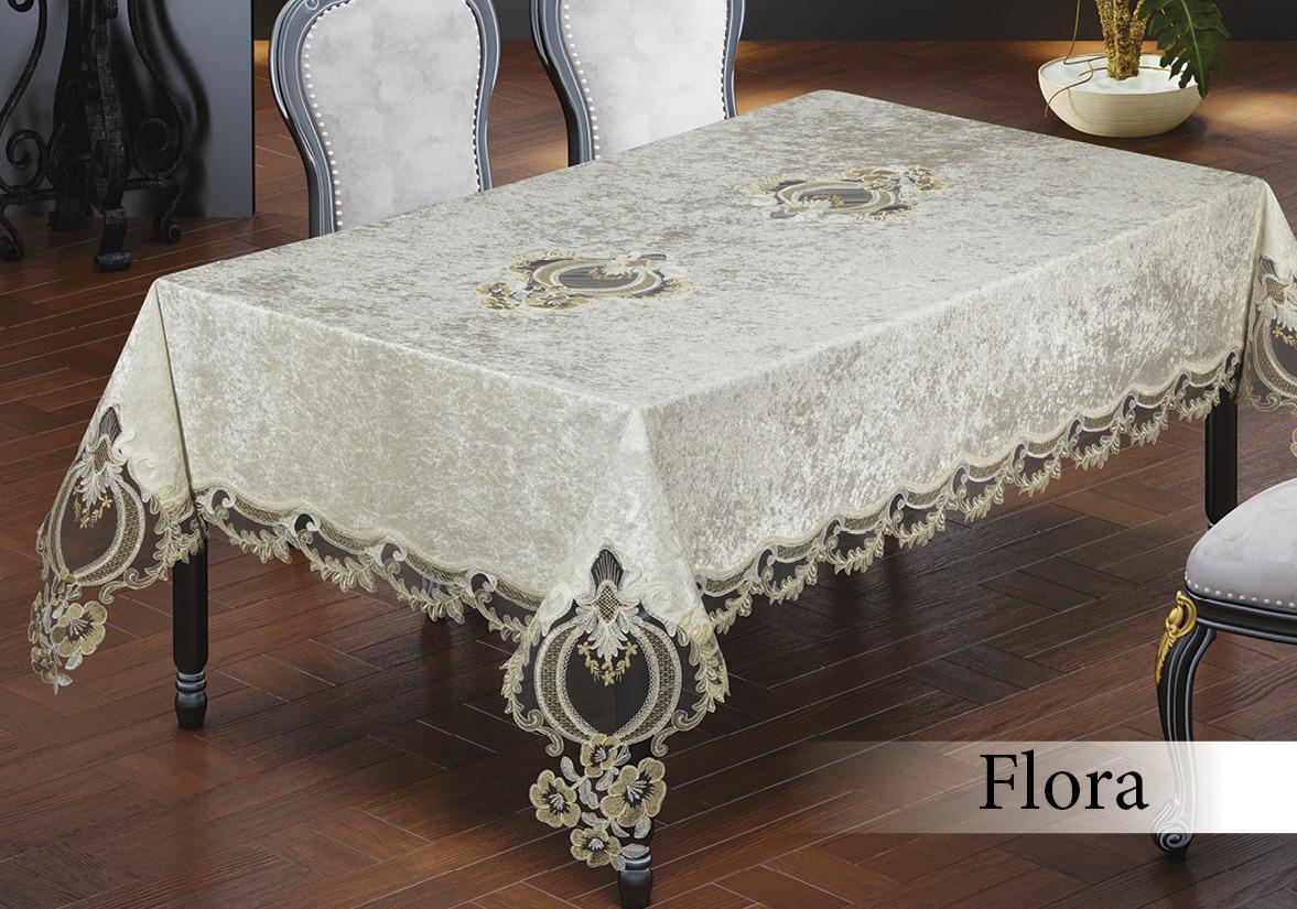 

Велюрова скатертина з мереживом Maison 160×300 см Flora Maison k-33010