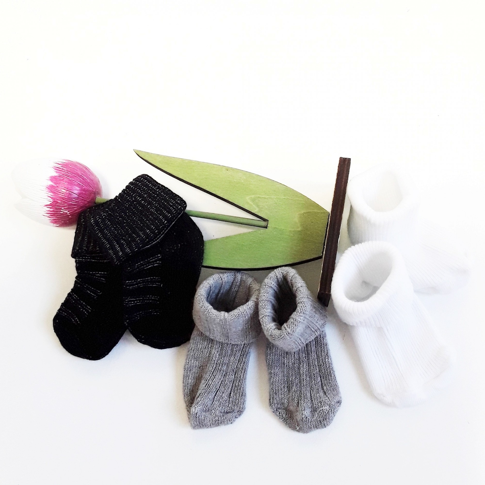 

Носочки 33socks для новорожденных набор 6-8 р. 3 пары белый/черный/серый