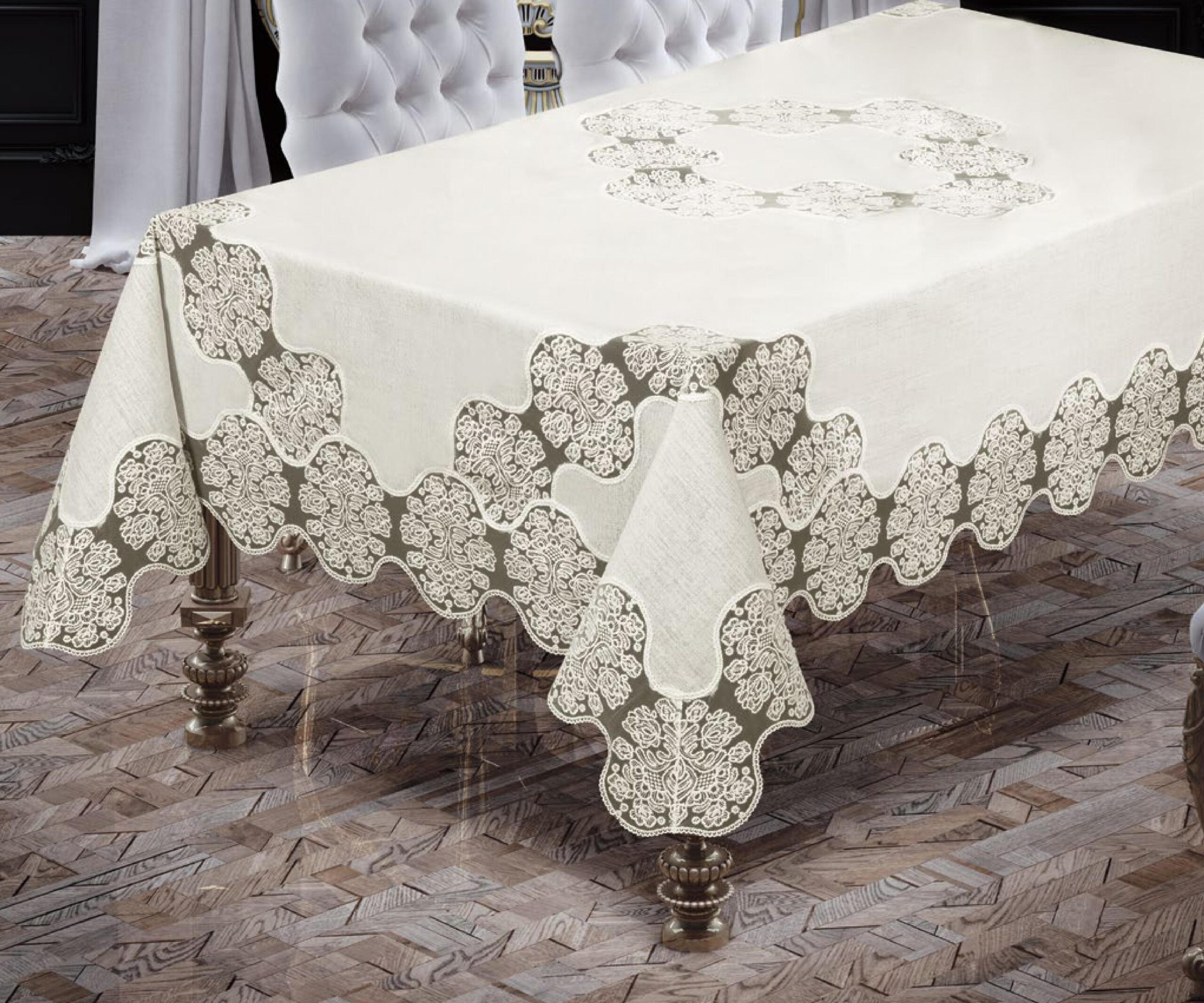 

Скатертина Ayova 160×350 Defne кремова Ayova k-19613-350