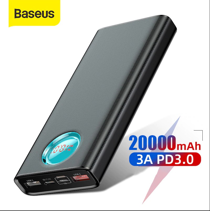 

Павербанк Baseus 18W Quick Charge 20000mAh|2USB/Type-C/Lightning/Micro|для MacBook/iPad/iPhone/ Xiaomi/ Samsung/Huawei