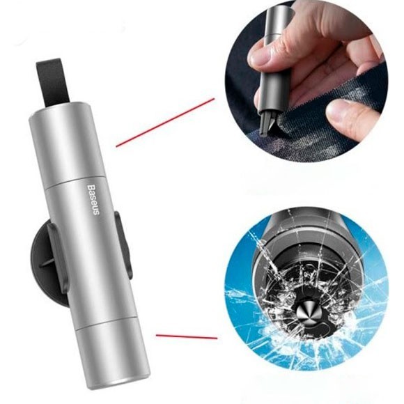 

Автомобільний рятувальний мультитул Baseus молоток-ніж silver