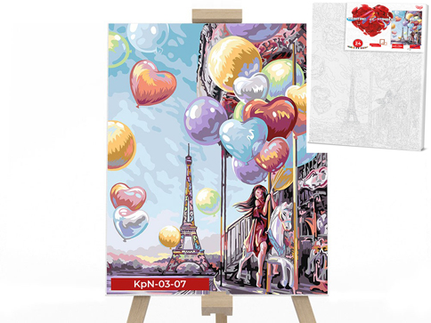 

Креативная творчество "PAINTING BY NUMBERS" 30х40см "Девочка с шариками" KpNe-03-07 Danko Toys