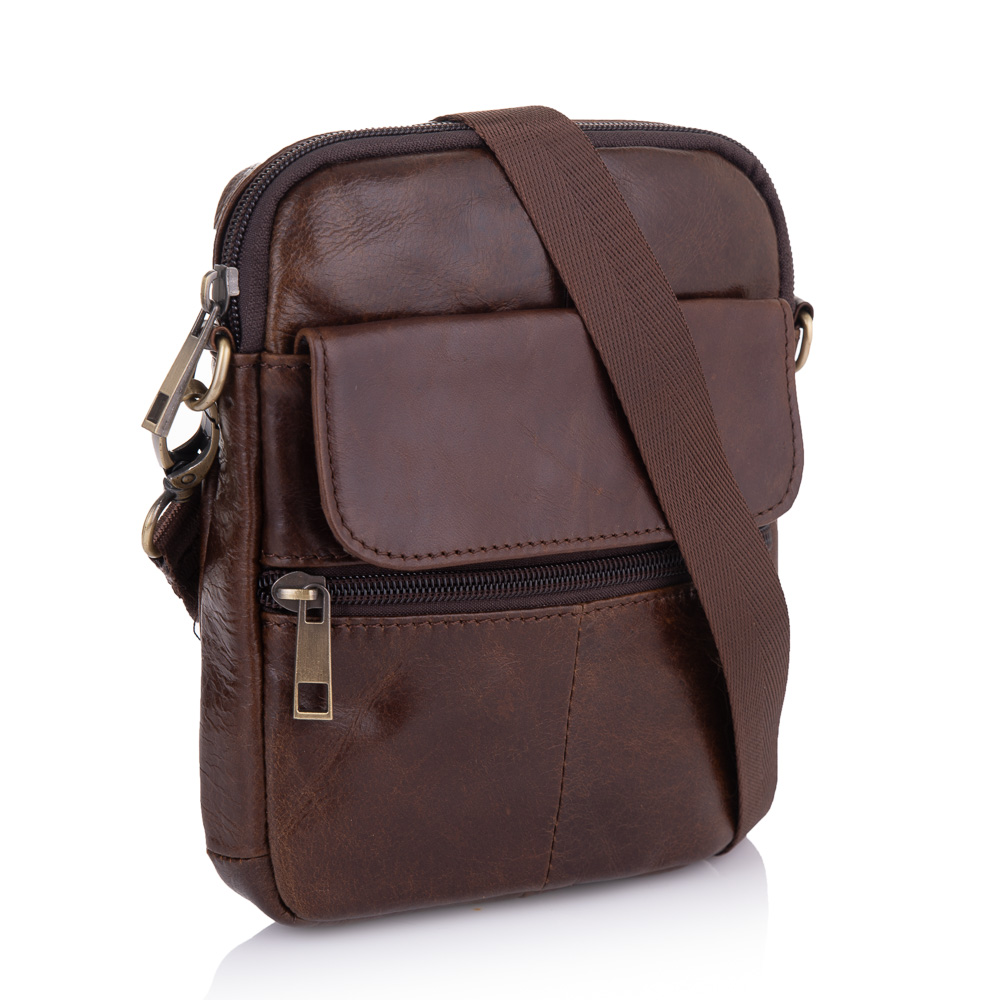 

Мужская кожаная сумка Buffalo Bags 16х19х3 см Коричневый 000153223