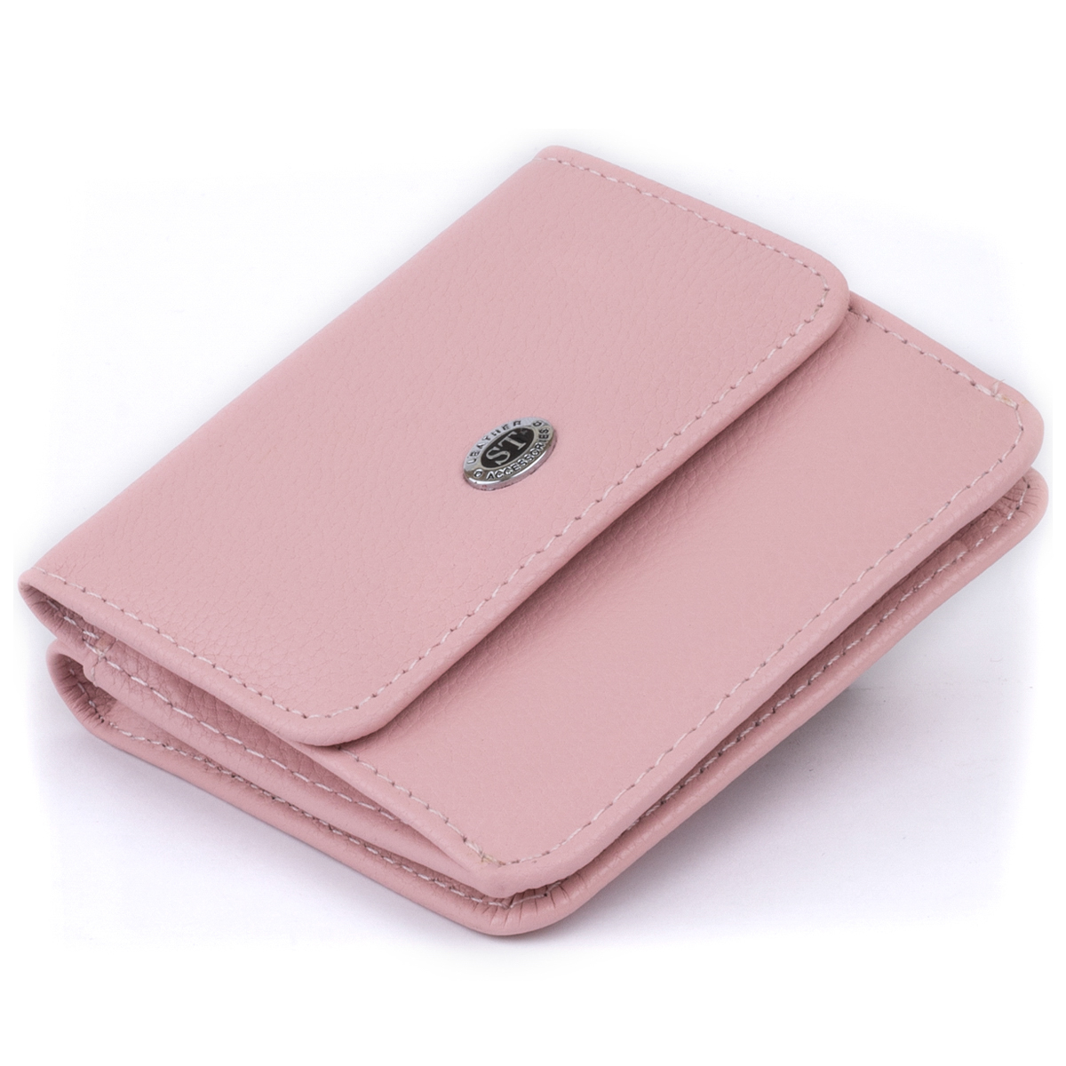 

Женский кожаный кошелек ST Leather 9,5х9х1 см Розовый 000155023