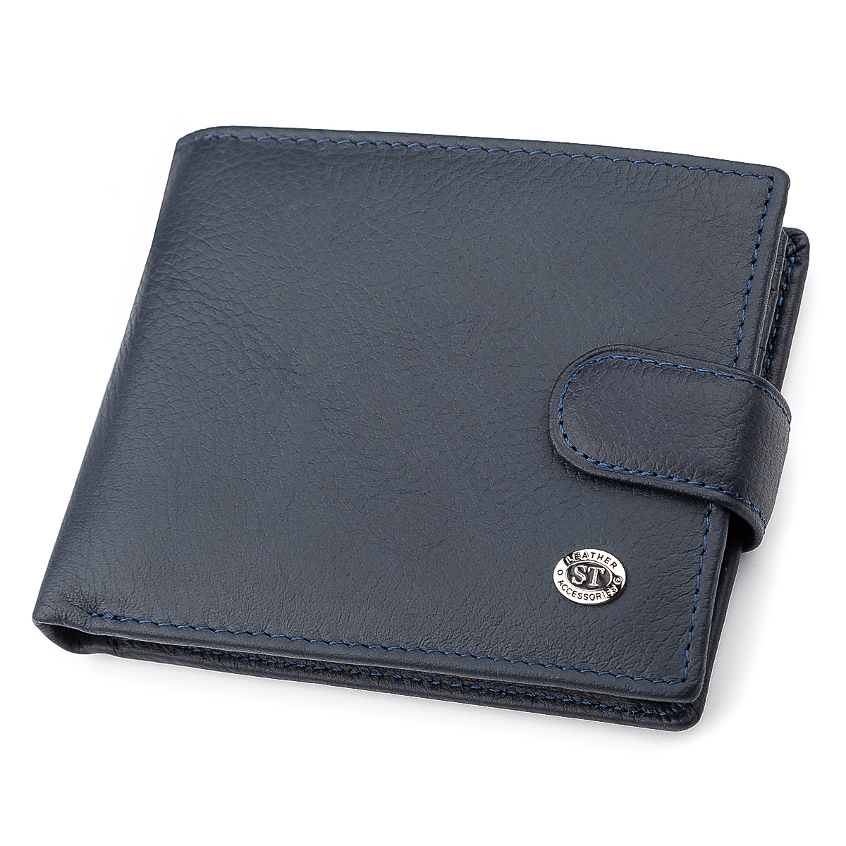 

Мужской кожаный кошелек ST Leather 12,5х10х3 см Синий 000154903