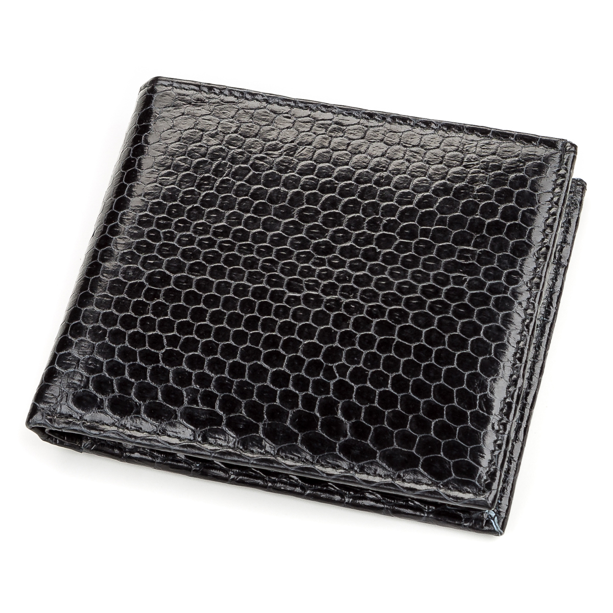 

Мужской кожаный кошелек SNAKE LEATHER 11х9 см Черный 000155536